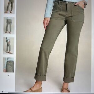 NWT J.Jill High Rise Patch Pocket Jeans in Moss Green, Plus Sizes 22 & 24.